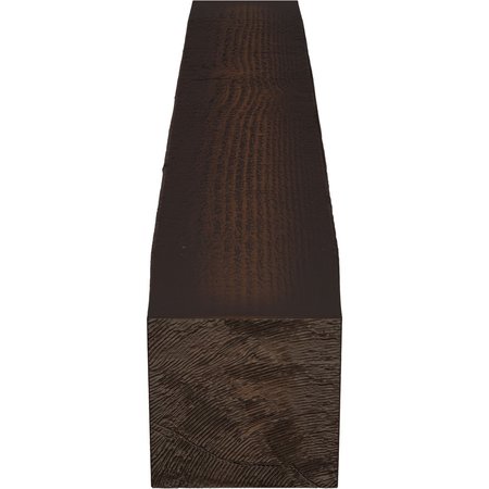 Ekena Millwork Rough Sawn Faux Wood Fireplace Mantel, Premium Mahogany, 8"H x 12"D x 72"W MANURS08X12X72ZM